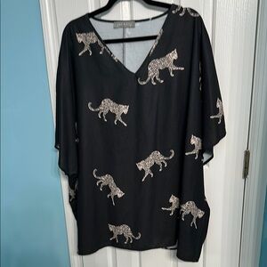 Black Dolman Sleeve Boxy Blouse